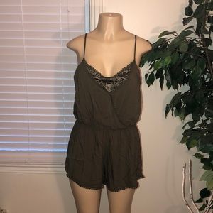 Ambiance | Olive Green Lace Romper